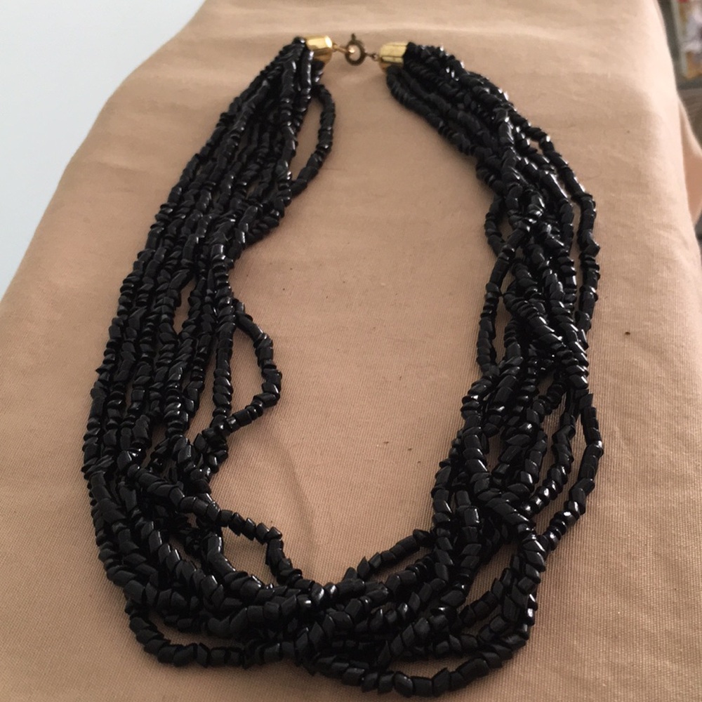 Vintage Black bead Necklace